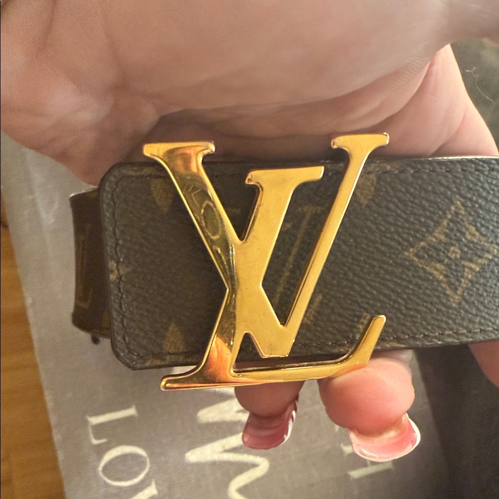 Louis Vuitton Monogram Brown and Gold unisex Belt - Picture 3 of 6